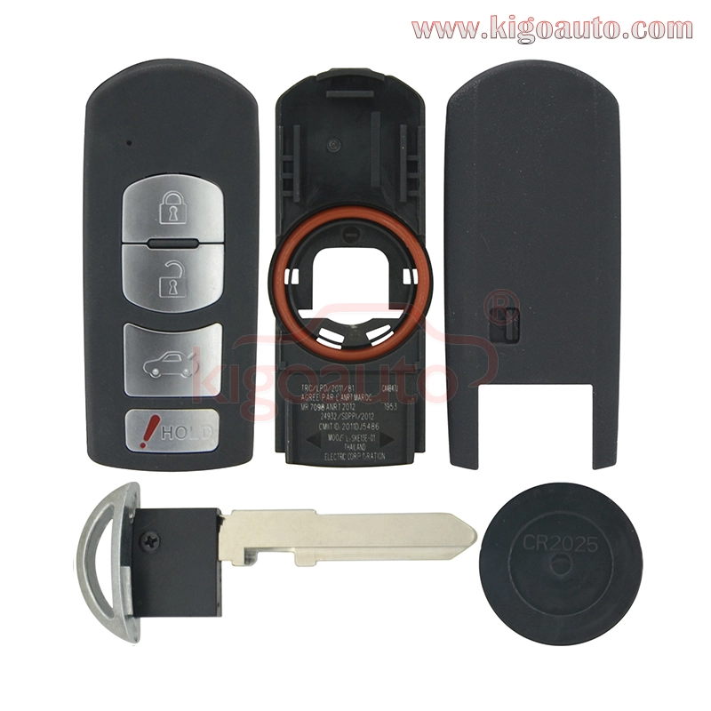 FCC WAZSKE13D01 smart key case 4 button for Mazda 3 6 2014 2015 2016 2017 PN GJY9-67-5RY