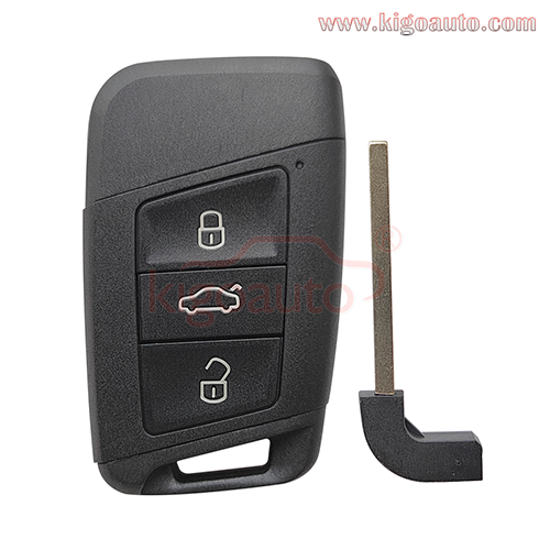 PN 3V0959752K Smart key shell 3 button for Volkswagen Passat B8 GOLF Arteon 2015 2016 2017 2018