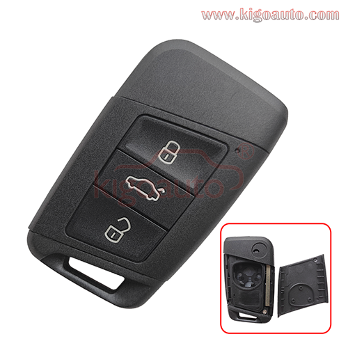 PN 3V0959752K Smart key shell 3 button for Volkswagen Passat B8 GOLF Arteon 2015 2016 2017 2018