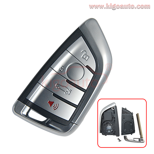 FCC YGOHUF5662 Smart key case 4 button  for BMW 3 5 7 Series 2009-2014