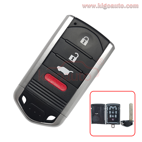 FCC KR5434760 Smart key case shell 4 button for 2013-2015 Acura RDX P/N 72147-TX4-A01