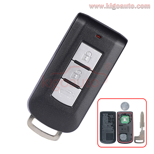 FCC GHR-M004 keyless go smart key 3 button 433mhz ID47 chip For Mitsubishi Montero Pajero Outlander 2016-2020