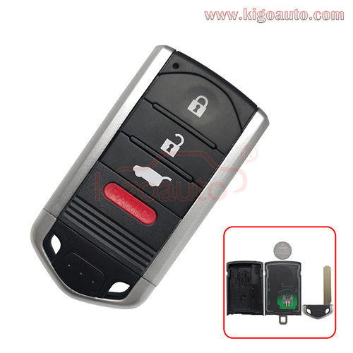 FCC KR5434760 Smart key 4 button 313.8mhz ID46-PCF7953 chip for 2013-2015 Acura RDX P/N 72147-TX4-A01