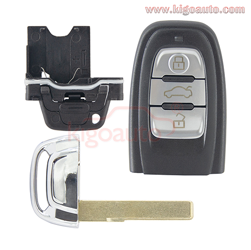 FCC 8T0959754C Smart key case 3 button for Audi A3 A4 A6 A5 A8 Q5 Q7 2009 2010 2011 2012