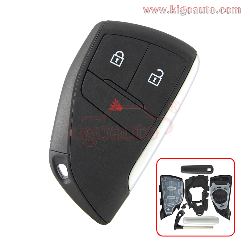 FCC YG0G21TB2 Smart Key shell 3 button  for 2021-2022 Buick Envision Chevrolet Silverado PN 13548436