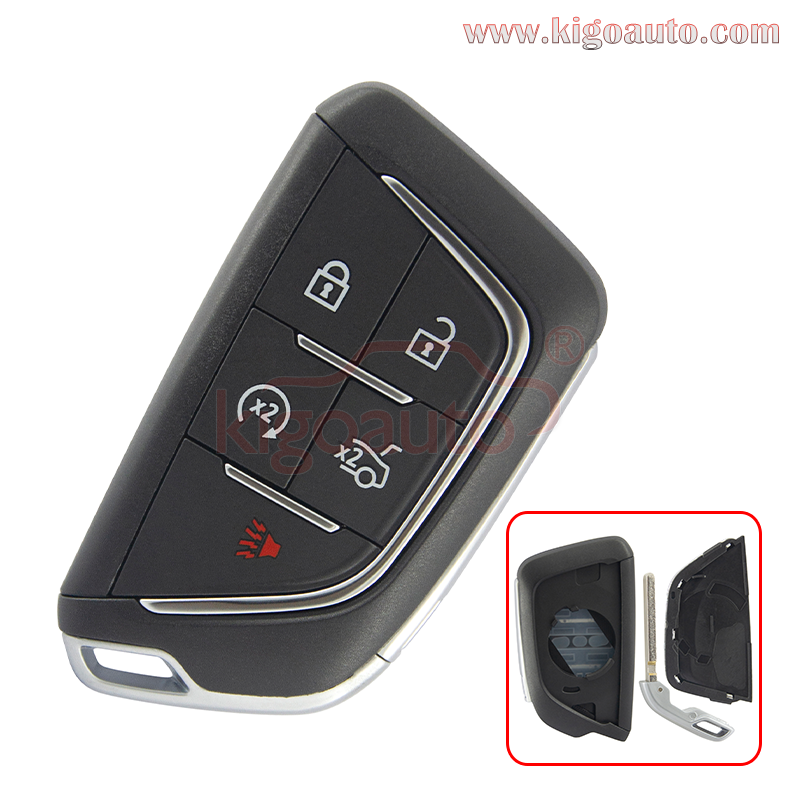 FCC YG0G20TB1 smart key shell 5 button for 2020-2022 Cadillac CT4 CT5 PN 13538860