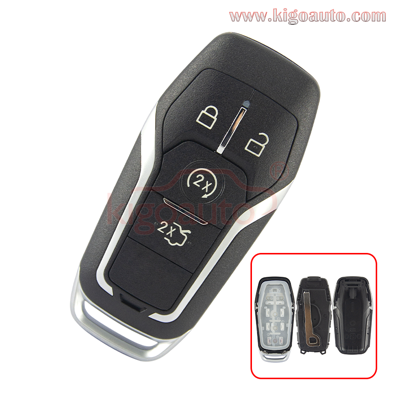 FCC M3N-A2C31243300 smart key case 4 button for Ford Fusion Explorer Edge Mustang Mondeo 2013-2017