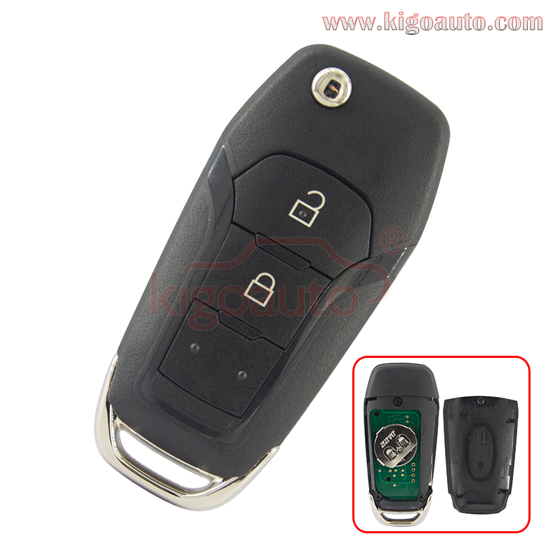 Flip remote key 2 button 434mhz ID49 chip for Ford Ranger 2015+