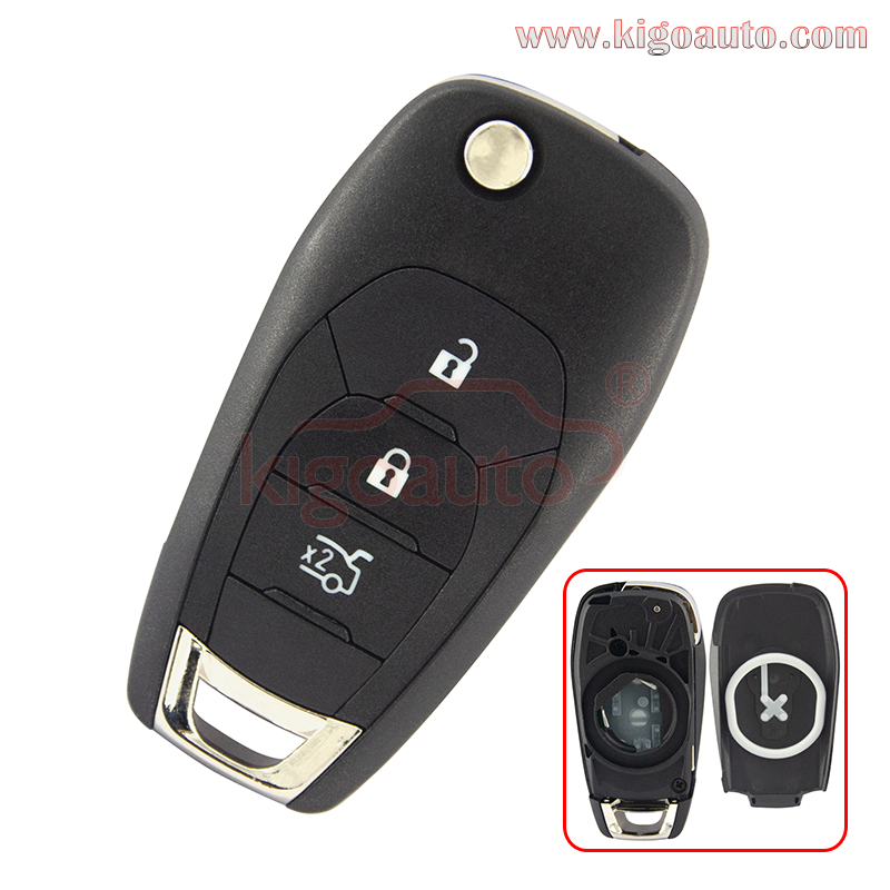 Flip remote key shell 3 button HU100 blade for Chevrolet Cruze Aveo 2014-2017