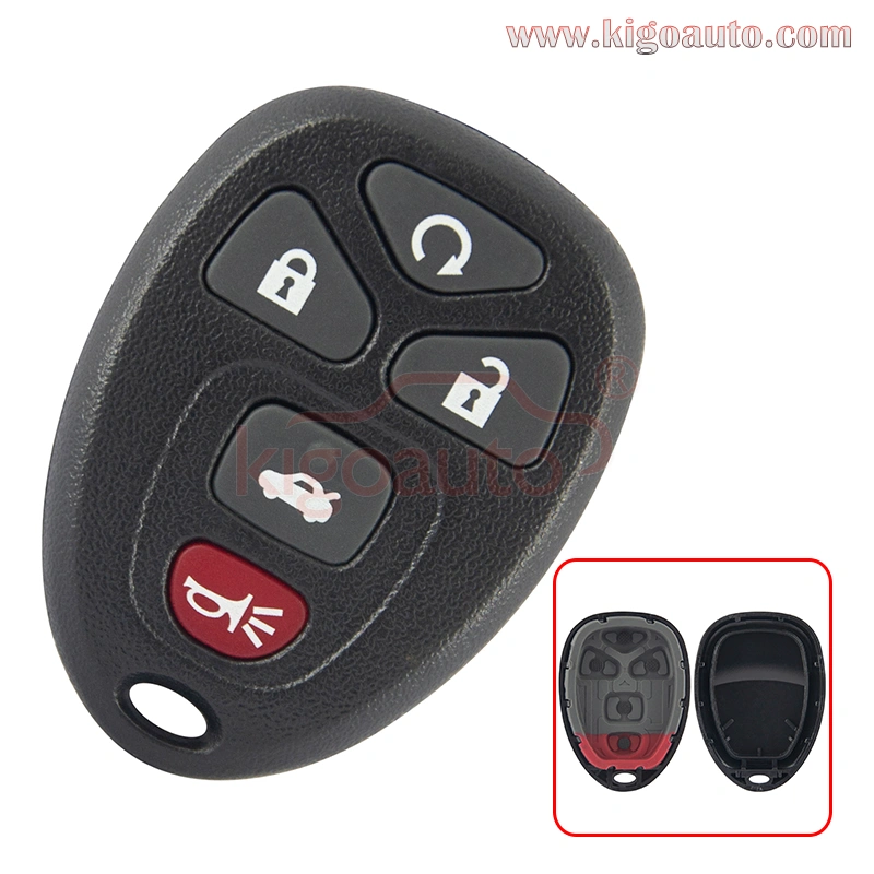 (No battery holder) FCC KOBGT04A Remote fob case 5 button for GM Pontiac G5 G6 Solstice Saturn Aura Sky