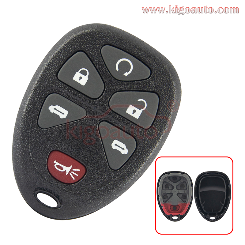 (No battery holder) PN 15114376 Remote fob case 6 button for Chevrolet Uplander Pontiac Montana FCC KOBGT04A