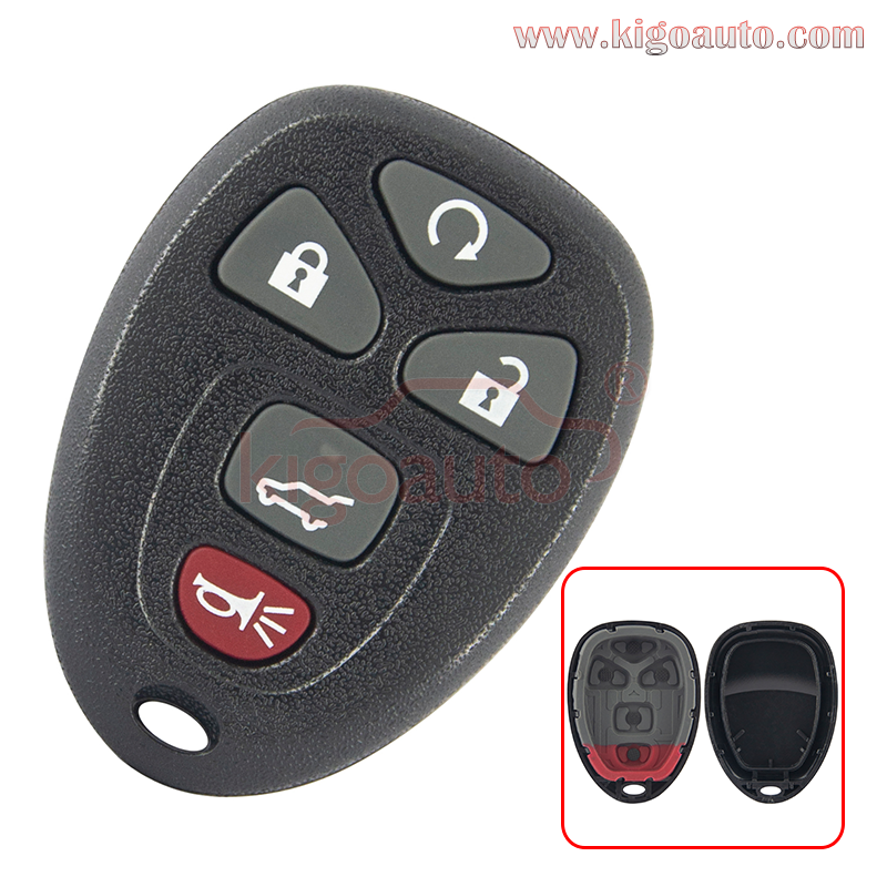 (No battery holder) FCC KOBGT04A Remote fob case 5 button for GM Pontiac G5 G6 Solstice Saturn Aura Sky 2005-2012