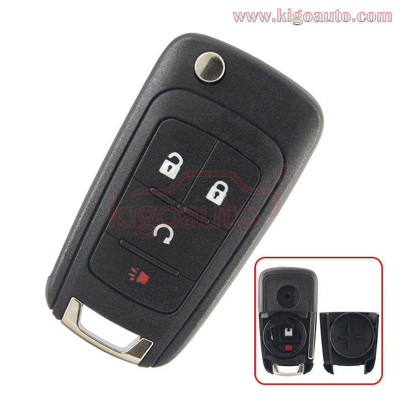 FCC OHT01060512 flip key shell 3 button with panic for Chevrolet Equinox Sonic Trax