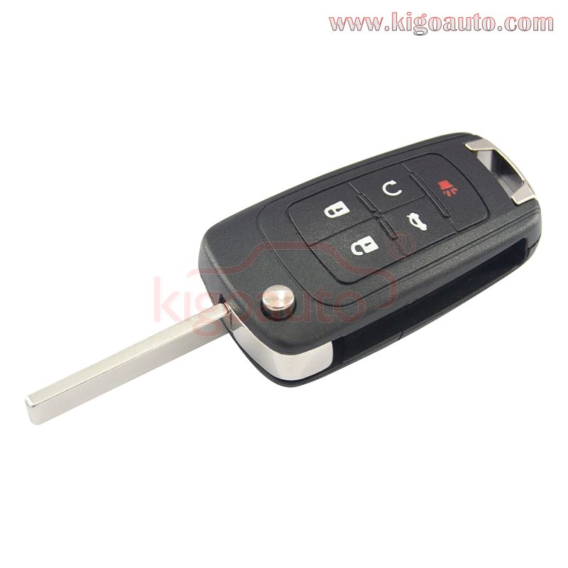 Flip key shell 4 button+panic for Chevrolet Camaro Cruze Equinox Malibu 2010-2016