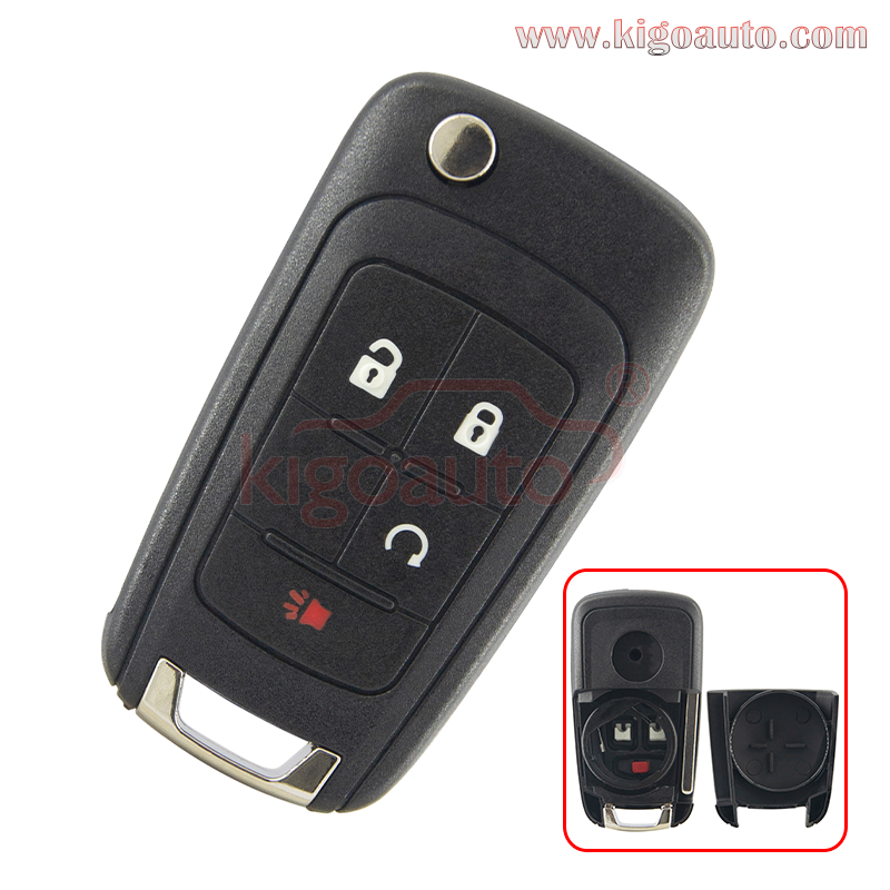 20873620 flip key shell 3 button with panic for Chevrolet Sonic Equinox 2010-2015