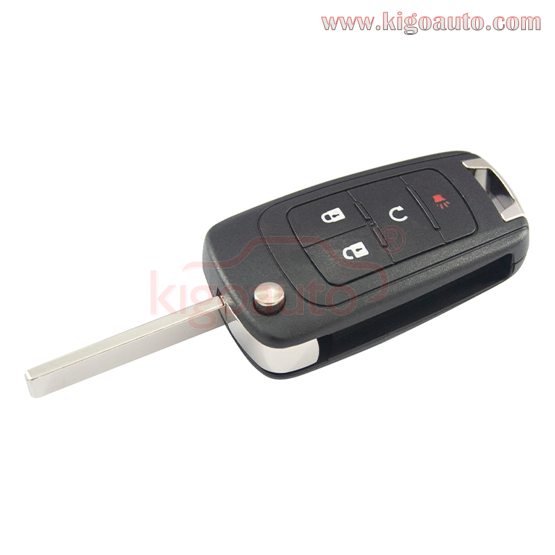 FCC OHT01060512 flip key shell 3 button with panic for Chevrolet Equinox Sonic Trax