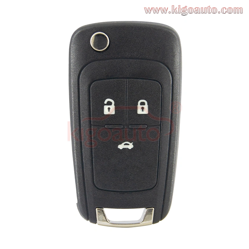 (Round back) PN 13500219 Flip remote key / keyless key 3 button 433Mhz ASK HTAG2 ID46 chip HU100 blade for Chevrolet Cruze Orlando