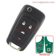 13504200 Remote key 3 button with panic 315Mhz ASK HTAG2 ID46 chip for Chevrolet Malibu Sonic Orlando 2010-2016 flip key OHT01060512