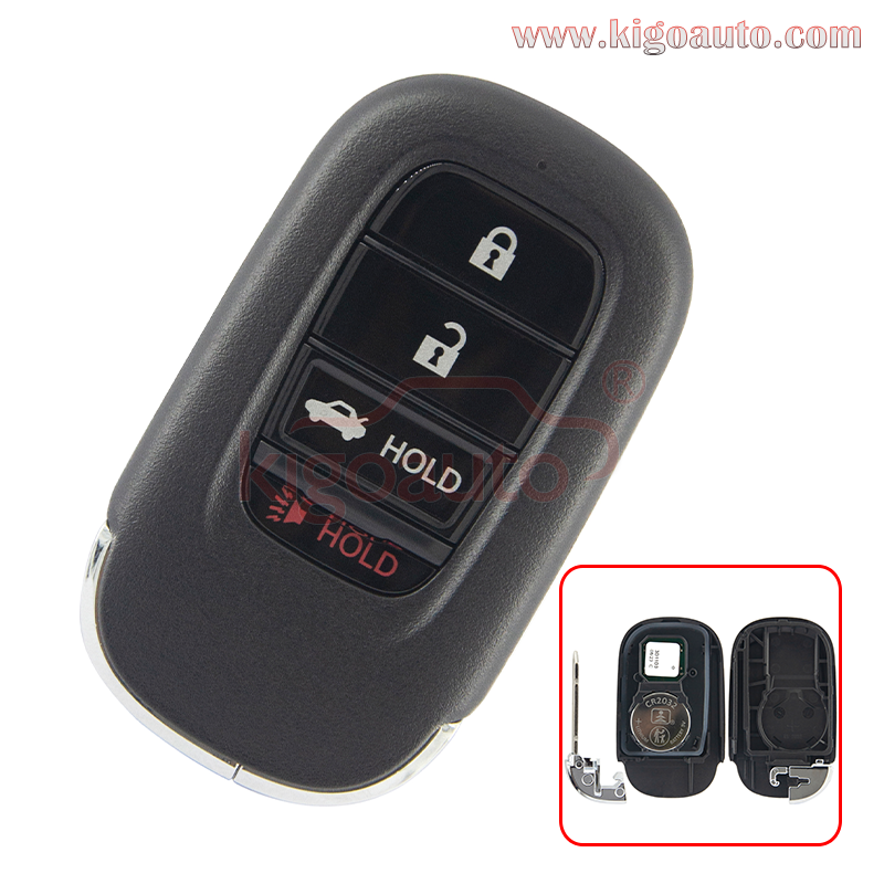 FCC KR5TP-4 Smart Key 4 Button 434 MHz 4A chip For 2022 Honda Civic PN: 72147-T20-A01 