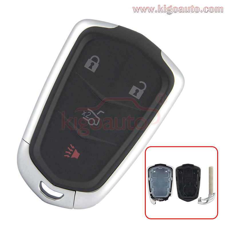 PN 13580811 Smart key shell 4 button for Cadillac  ATS CTS XTS 2014 2015 2016 2017 2018 FCC HYQ2AB