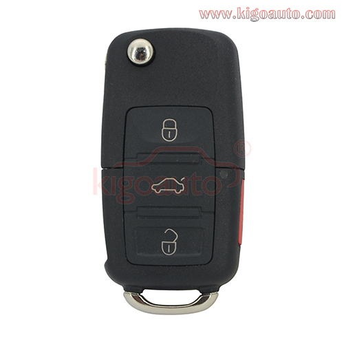 PN:1K0959753P Flip Remote Key 4 Button 315MHZ ID48 chip for 2006-2011 Volkswagen Jetta Golf  FCC NBG92596263