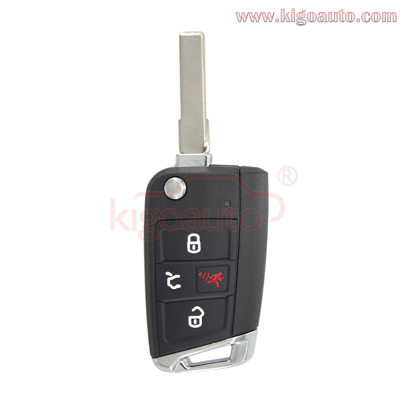 PN 5G0 959 752 BE / FCC NBGFS12P01 Keyless Flip key 4 Button 315MHz MQB 48 Chip HU66 Blade For 2015-2019 VW Volkswagen Golf GTI