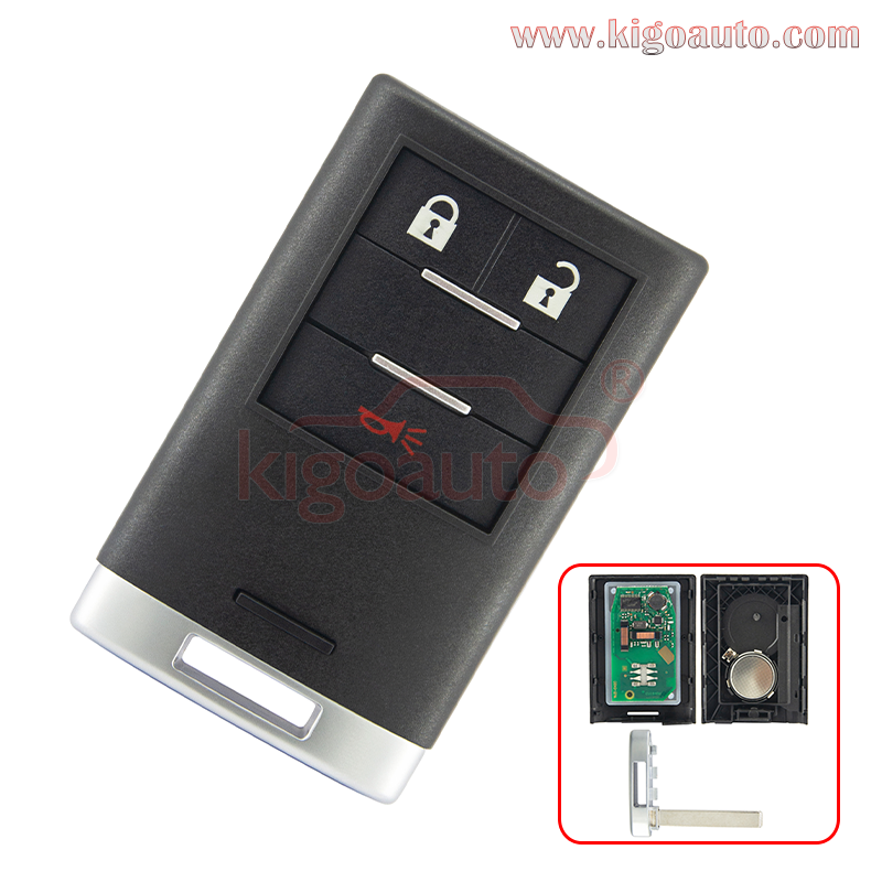 FCC NBG009768T smart key 3 button 315 MHz for 2010-2016 Cadillac SRX PN: 20984232