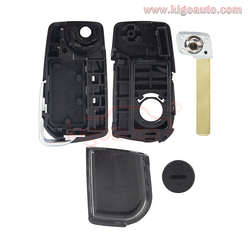 FCC HYQ12BFB Flip remote key shell 3 button VA2 / TOY48 / TOY43 blade for Toyota Corolla Camry