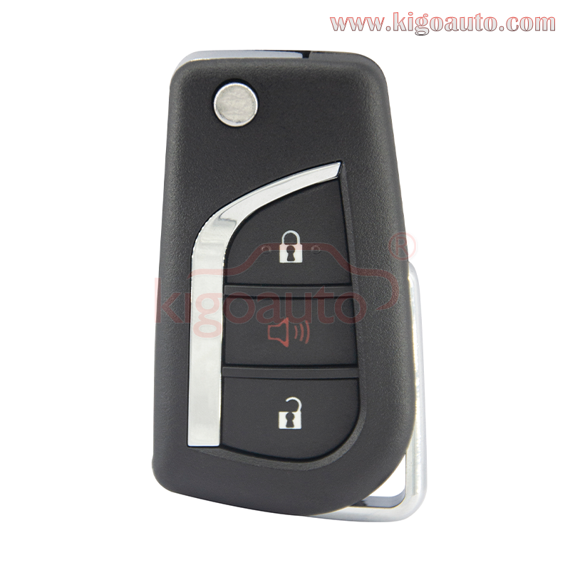 FCC HYQ12BFB Flip remote key shell 3 button VA2 / TOY48 / TOY43 blade for Toyota Corolla Camry