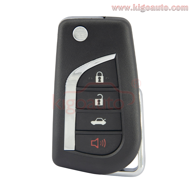 Flip remote key shell 4 button VA2 / TOY48 / TOY43 blade for Toyota Hilux Corolla Camry