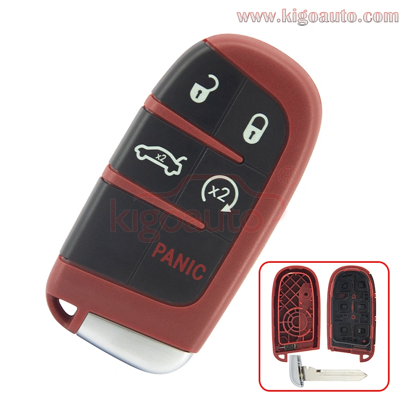 FCC M3N-40821302 Red Smart key case 5 button for Dodge Charger Challenger Chrysler 300