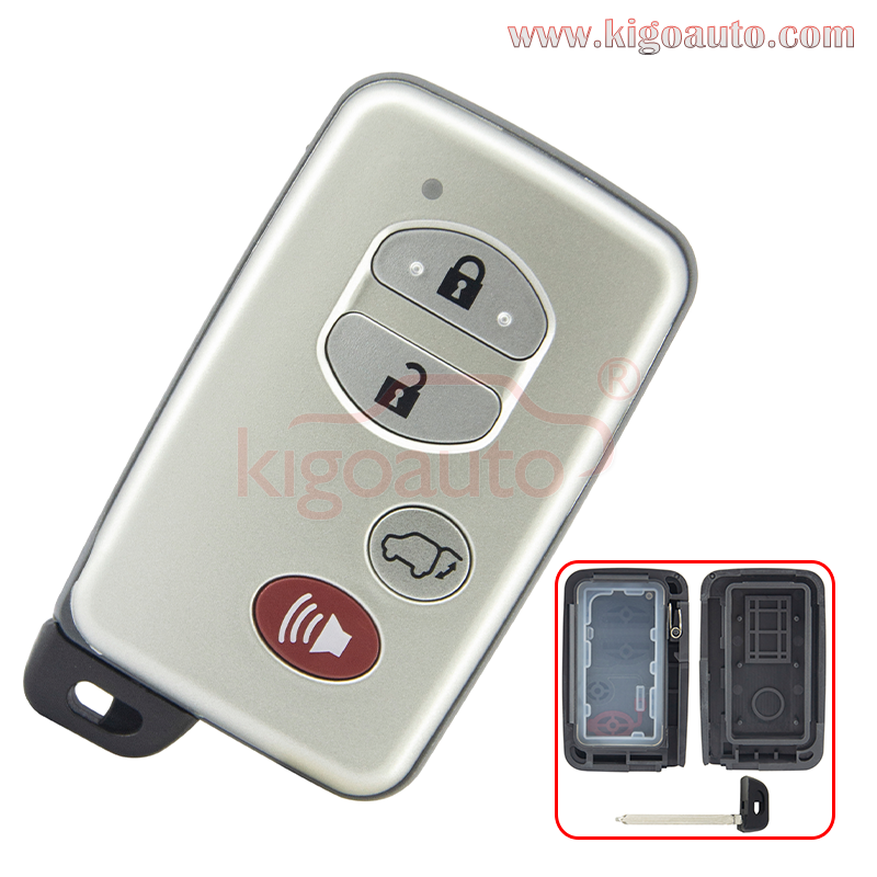 FCC HYQ14ACX Smart key shell 4 button for 2009 - 2016 Toyota Venza P/N 89904-0T020