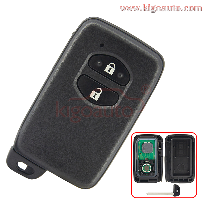 PN 89904-47190 / 89904-0F010 / 89904-47170 Smart key 2 button 433Mhz/314Mhz for 2009-2015 Toyota Prius Aqua Corolla Axio Vitz (Board F433 A433 3370 5290 5300)