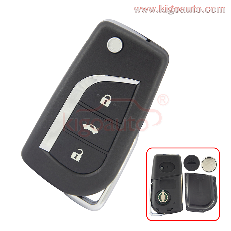 PN 89070-06700 Flip remote key 3 button 314.4Mhz ASK TOY48 blade with G or H chip for Toyota Camry Aurion