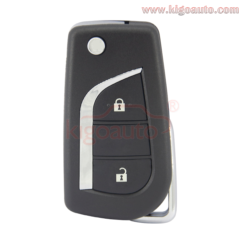 PN 89070-12A20 Flip remote key shell 2 button VA2 / TOY48 / TOY43 blade for Toyota Yaris Camry RAV4 Collara