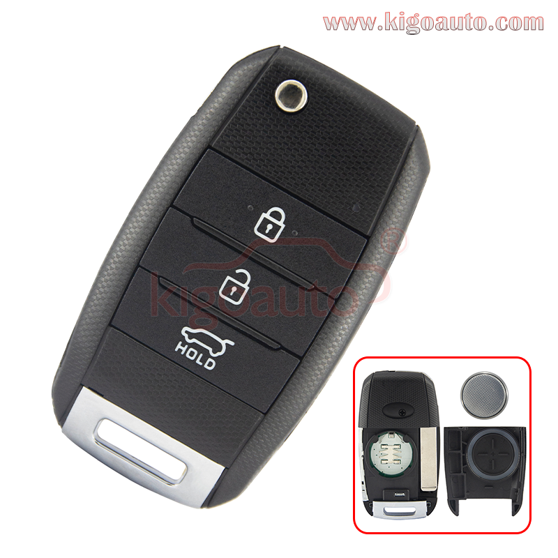 PN: 95430-G5100 Flip remote key 3 button 433MHZ FSK 4D60 CHIP for Kia ...