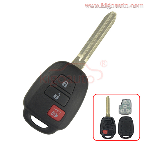 FCC HYQ12BDP remote key 3 button 314.4Mhz G / H / NO chip for Toyota Scion XB 2013 2014 2015