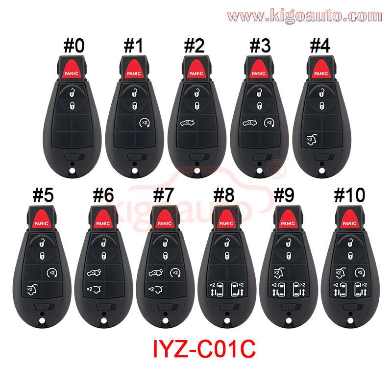 FCC IYZ-C01C fobik key remote 434Mhz for Chrysler 300 Town & Country Dodge Challenger Charger Jeep Grand Cherokee