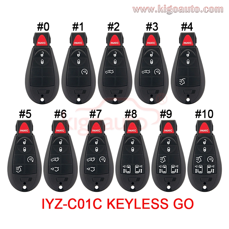 FCC IYZ-C01C fobik key keyless go remote 434Mhz for  2008-2014 Dodge Challenger Charger Chrysler 300