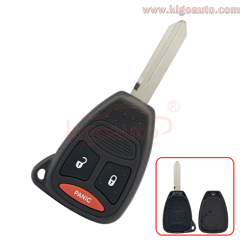 FCC KOBDT04A Remote Key head case 3 button For Chrysler Aspen 300 Dodge Nitro Dakota 2008