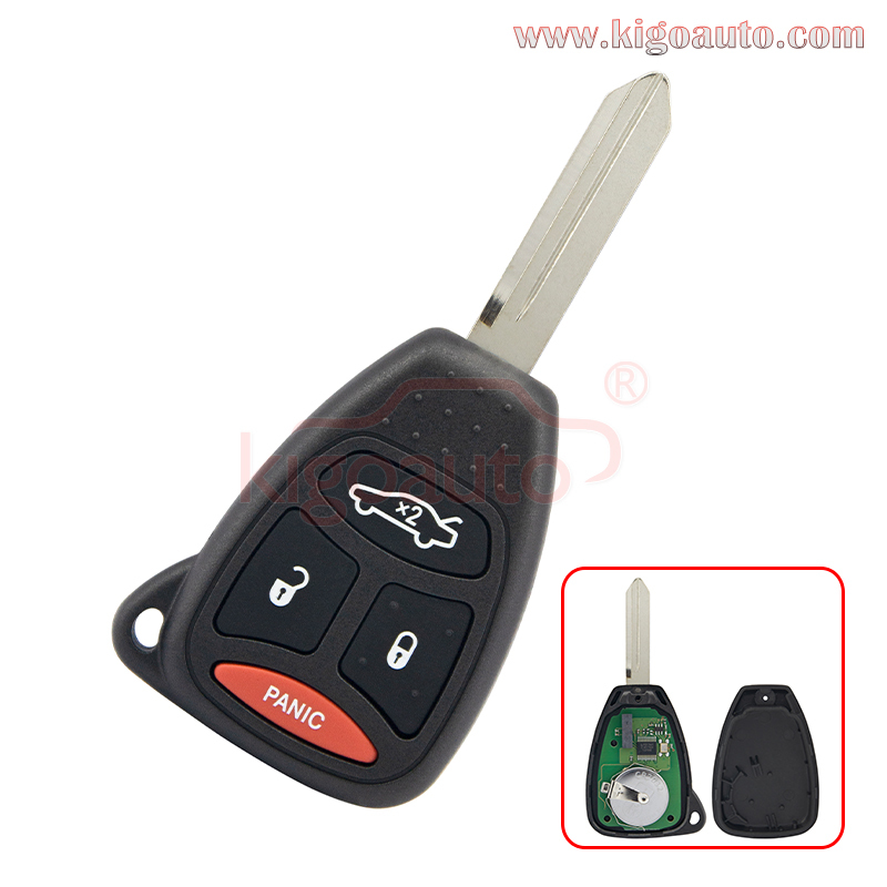 FCC KOBDT04A Remote head key big button 4 button 315Mhz for Chrysler 300 Dodge Durango Charger Jeep Grand Cherokee 2007 PN 56038757AE