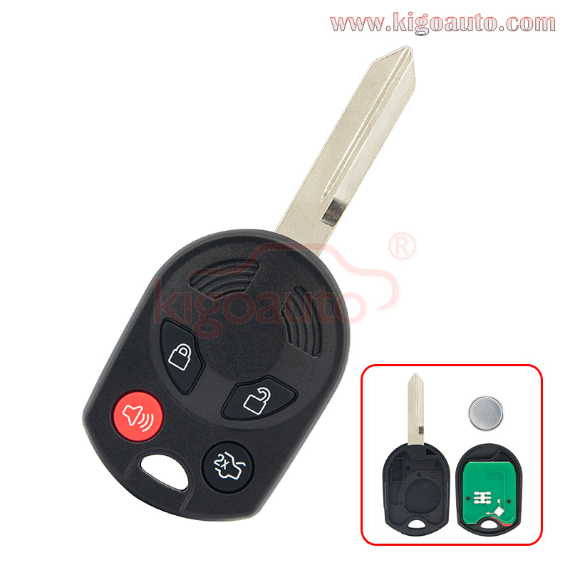 FCC OUCD6000022 Remote key 4 button 315Mhz  434MHz ID63 80bit chip FO38 blade  for Ford Mercury PN 164-R7013