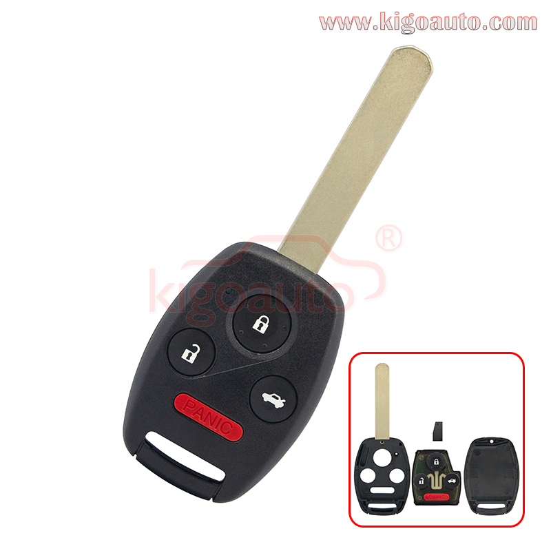P/N 35118-SDA-A11 Remote key 3 button with panic 313.8Mhz 315mhz for Honda Accord 2003- 2007 FCC OUCG8D-380H-A