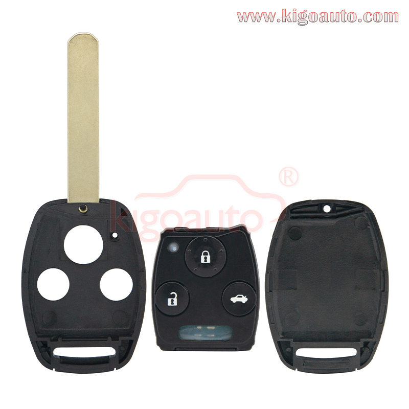 FCC HLIK-1T/ HLIK-2T remote key  3 button 433Mhz with electronic ID46 chip for Honda City Fit Jazz Odyssey Fleed 2008-2015