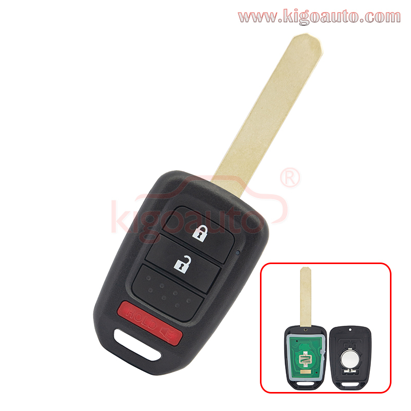 P/N 35118-TY4-A20 Remote head key 3 button 313.8mhz / 434mhz for Honda Accord Civic CRV 2013 2014 2015 FCC MLBHLIK6-1T