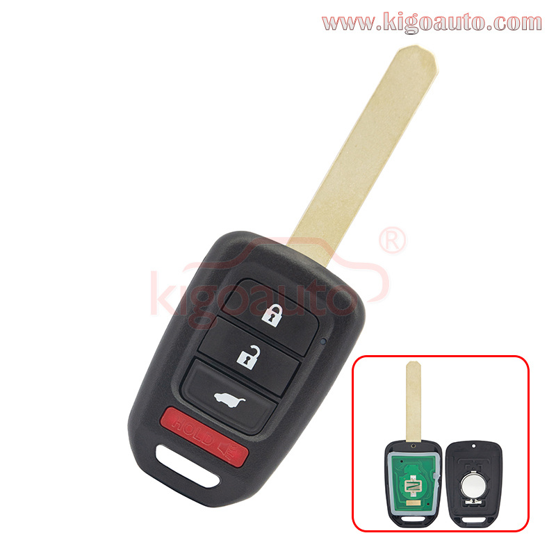 FCC MLBHLIK6-1T remote head key 4 button 313.8Mhz HITAG3 ID47 chip for 2014-2021 Honda CR-V HR-V PN 35118-T0A-A30