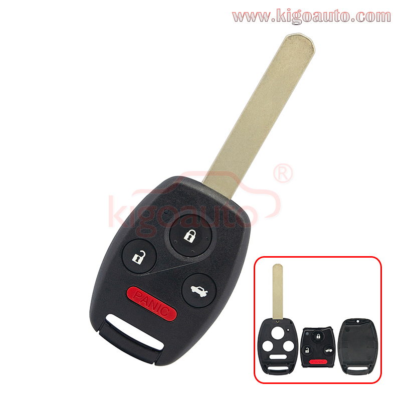 FCC MLBHLIK-1T Remote head key 3 button with panic 313.8 Mhz 434mhz for Honda Accord Coupe Fit 2009 2010 2011 2012 P/N 35118-TE0-A10