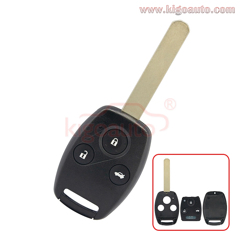 FCC HLIK-1T/ HLIK-2T remote key  3 button 433Mhz with electronic ID46 chip for Honda City Fit Jazz Odyssey Fleed 2008-2015