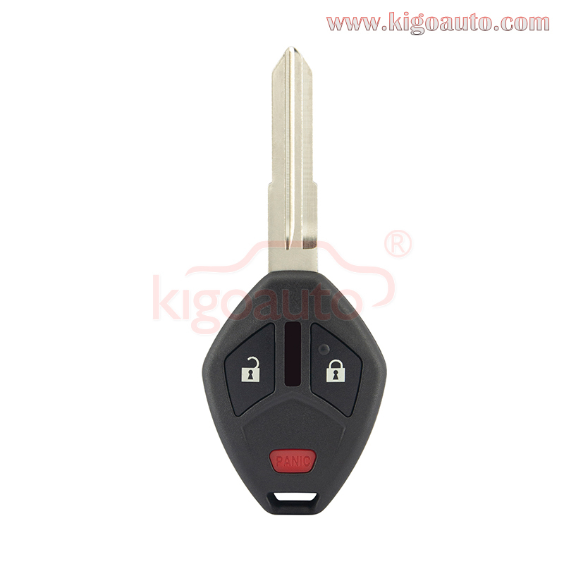 Remote head key shell 2 button with panic MIT3 blade for 2007-2017 Mitsubishi Outlander Mirage
