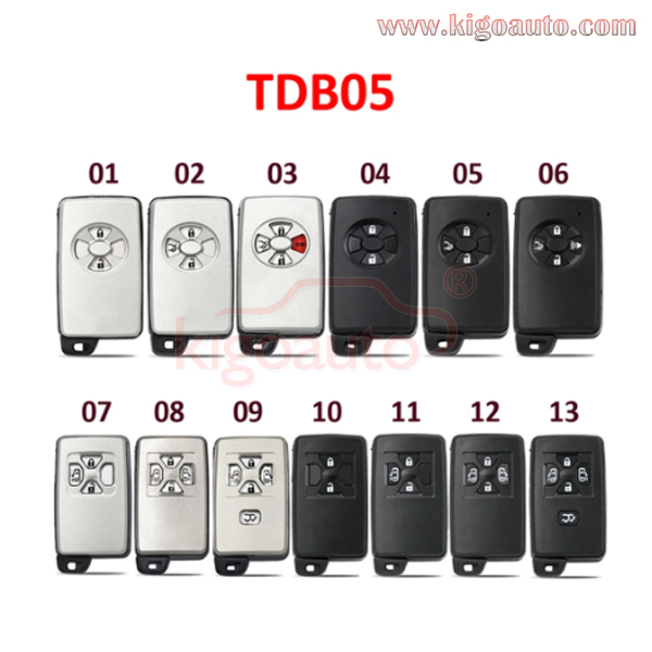 KEYDIY KD TDB05-4 TDB05-5 TDB05 4D Smart Keys Universal Remotes For Toyota Board ID: 0140 3370 5290 F433 A433 0500 6601 0111 6221